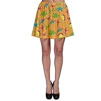 CowCow Womens Dinosaur Tyrannosaurus Fossil Dino Doodle Pattern Party Skater Dress, XS-3XL