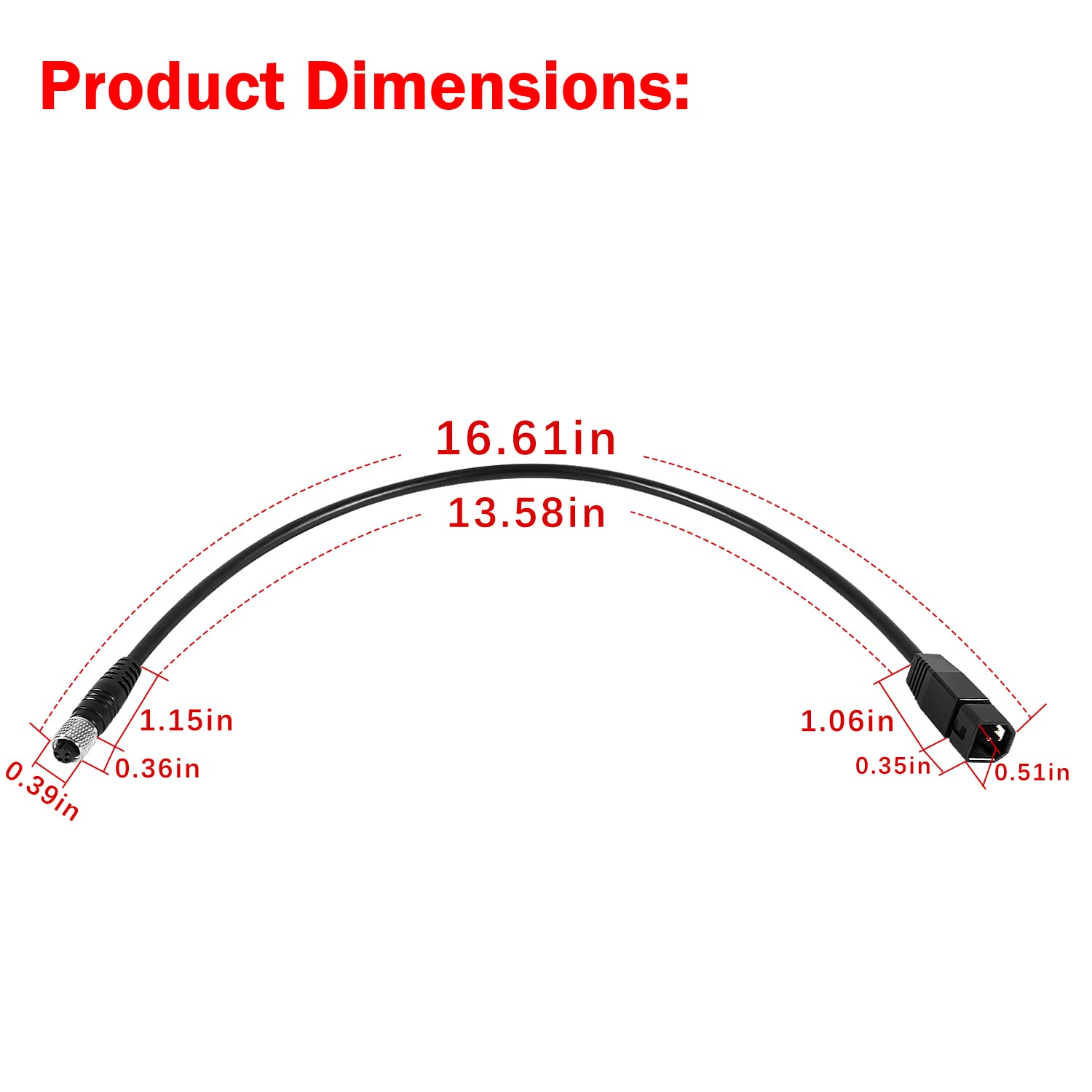 Deecaray 1852068 MKR-US2-8 HUM 7 PIN Transducer Adapter Cable with Instruction Manual，Suitable for Connection of Fish Finder to Universal Sonar 2 Transducer on Trolling Motor