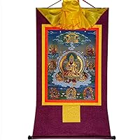 Gandhanra Je Tsongkhapa(Je Rinpoche,Losang Drakpa), Tibetan Thangka Painting Art,Buddhist Thangka Brocade,Buddha Tapestry with Scroll