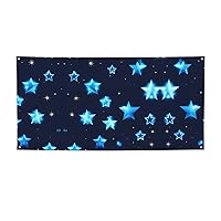 Holiday Party Banner - UV Resistant and Fade-Proof, Perfect for Halloween and Christmas Decorations Blue Shining Stars