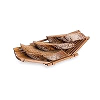 Restaurantware 6.5 Inch Wooden Bread Basket 1 Durable Bamboo Basket For Food - Shatterproof Boat-Shaped Bamboo Serving Basket Sustainable For Parties Or Buffets