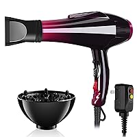 Hair Dryer Professional Blow Dryer Negative Ions 3500W Powerful Fast Drying Low Noise Long Cord Quick Dryer with Nozzle and Diffuser Hair Blow Dryer with 2 Speed and 3 Heat Settings