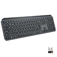 Logitech MX Keys Advanced Illuminated Wireless Keyboard, AZERTY French Layout - Graphite Black