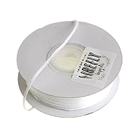Double Faced Satin Ribbon Gift-Wrapping, 100 Yards (1/16-Inch, White)