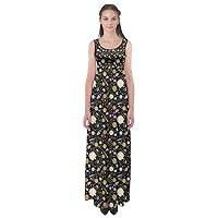 CowCow Womens Starry Night Sky Moon Stars Space Constellations Planets Soft Empire Waist Maxi Dress, XS-5XL