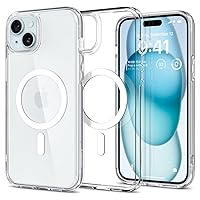 Spigen Magnetic Ultra Hybrid MagFit Designed for iPhone 15 Case, [Anti-Yellowing] [Military-Grade Protection] Compatible with MagSafe (2023) - White