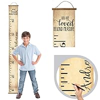 Personalized Canvas Growth Chart for Wall Nursery Decor - Gender Neutral Growth Chart for Kids - Ready to Hang Kids Height Wall Chart - Height Chart for Kids - Kids Growth Chart Wall Hanging