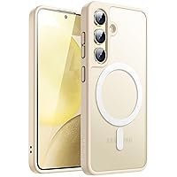 JETech Magnetic Case for Samsung Galaxy S24+ / S24 Plus 5G, Compatible with MagSafe, Translucent Matte Back Shockproof Phone Cover (Gold)