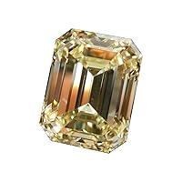 Emerald-Cut Loose Moissanite Use 4 Pendant/Ring Fancy Canary Yellow Color (4.52 ct,VS2 Clarity)