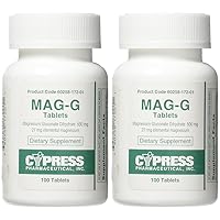 Mag-G Tablets Magnesium Gluconate Dietary Supplement 100 Tablets Per Bottle (Pack of 2)