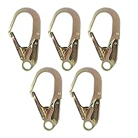 Fusion Climb Infinity Alloy Steel Captive Eye Drop Forged Double Lock Rebar Hook (5 Pack), Gold