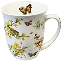 Ambiente Coffee Mug with Handle 0.4 L Fine Bone China Porcelain Spring Awakening Flowers Birds Spring Series Spring Awakening