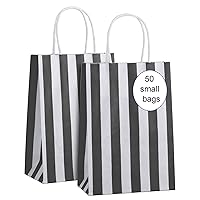 RNORRI 50Pcs Black And White Gift Bags, Small Gift Bags With Handles, 5.25 x 3.75 x 8 Inch Paper Bags, Gift Bags For Party, Goodies, Birthday, Graduation, Mother’s Day, Christmas