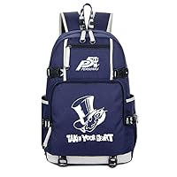 Persona 5 Game Luminous Backpack Rucksack Laptop Book Bag Casual Dayback Blue-1
