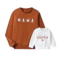 Multitrust Mommy and Me Matching Outfits Christmas Hallowen Long Sleeve Sweatshirts Tops Mama Mini Matching Outfit