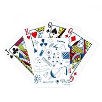 Blue Grid Strokes Chemistry Symbol Poker Playing Magic Card Fun Board Game