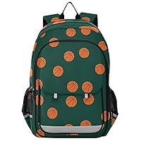 ALAZA Basketball Green Backpack Bookbag Laptop Notebook Bag Casual Travel Trip Daypack for Women Men Fits 15.6 Laptop