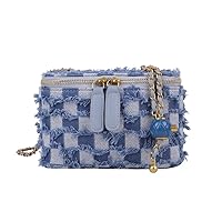 Denim Tassel Wallet, Large-capacity Square Bag, One-shoulder Diagonal Box Bag, Leather Chain Storage Bag For Woman Girls