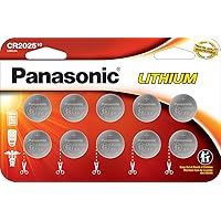 Panasonic CR2025 3.0 Volt Long Lasting Lithium Coin Cell Batteries in Child Resistant, Standards Based Packaging, 10 Count(Pack of 1)