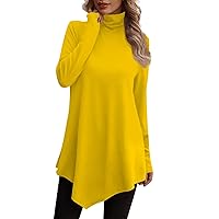 Oversized Sweatshirts for Women Loose Fit Long Sleeve Top Fall Fashion Turtleneck Shirt Classic Solid Color Outfit