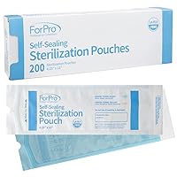 ForPro Self-Sealing Sterilization Pouches, Latex-Free, Color Changing Indicator, 4.25