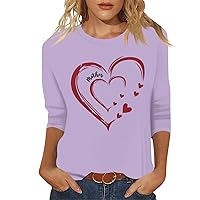 Womens Casual Blouse Women's T-Shirts Tops for Women Blouses for Women Casual Quarter Sleeve Tops for Women Womens Dressy Blouses Womens Dressy Blouses Tops Best Mom Ever Purple L