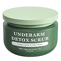 Armpit Detox and Body Scrub 8.8oz || with Peppermint and Aloe Vera for Odors Removing, Exfoliating, Moisturizing, Smoothen and Tighten, for Legs, Knee, Feet, Hands Whole Body