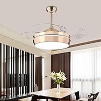 Modern Reversible Ceiling Fans with Lights, with Remote Control 6 Speed Adjustable Led Dimmable Fan Light for Indoor Bedroom Living Room Lounge Dining Room,Gold