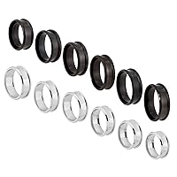 UNICRAFTALE 36pcs Size 7/8/9/10/11/12 Grooved Finger Ring Settings 2 Colors Stainless Steel Ring Core Blank Ring for Inlay Ring Jewelry Making Round Polished Comfort Grooved Finger Ring