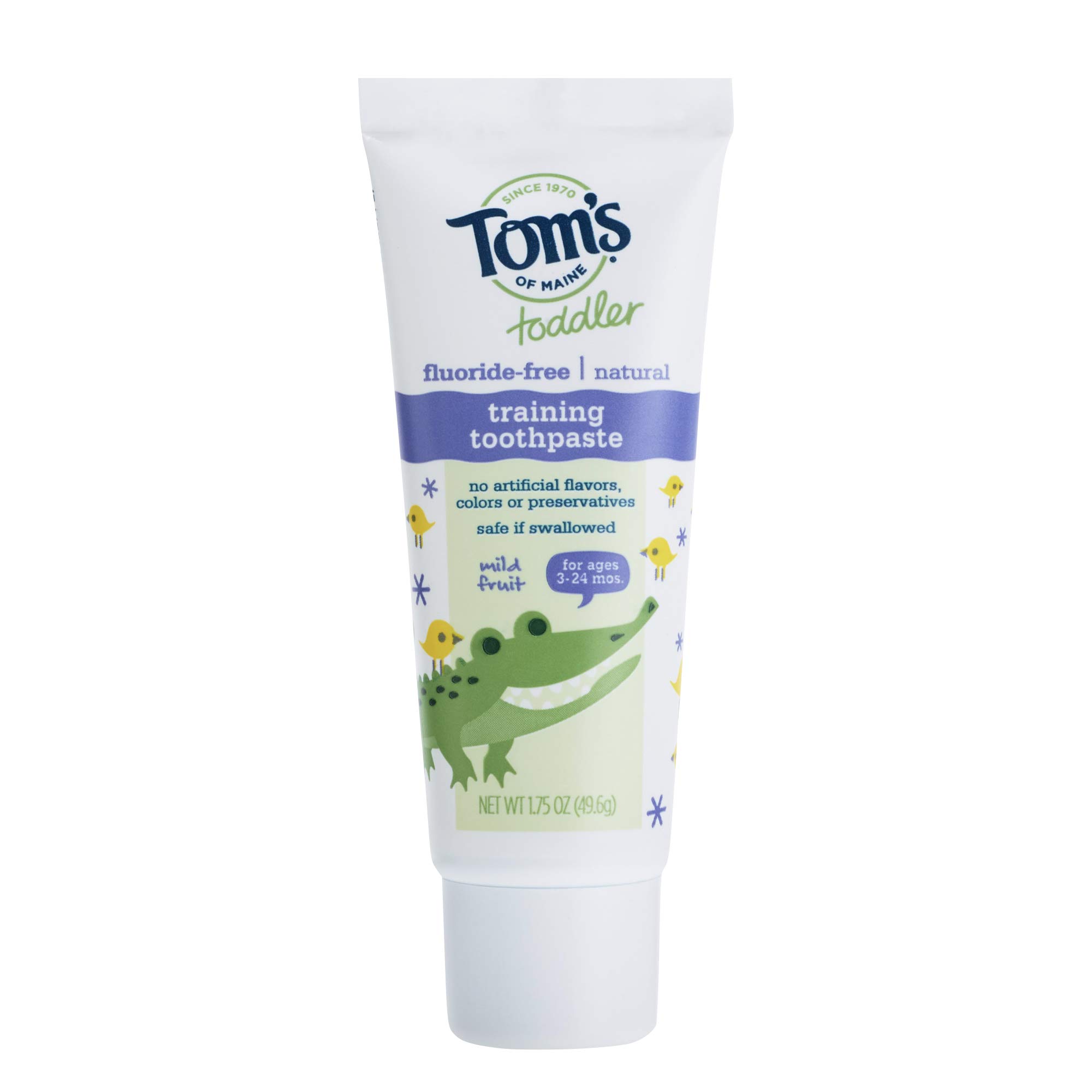 Tom's of Maine Toddlers Fluoride-Free Natural Toothpaste in Mild Fruit Gel, 1.75 Ounce (Pack of 6)