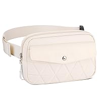 ETRONIK Small Belt Bag for Women, Fashion Crossbody Fanny Pack with Adjustable Strap & Buckle, Lightweight Mini Waist Bag for Everyday Workout Running Traveling Hiking, Beige