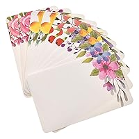 Message Card, 50pcs DIY Handmade Flower Message Scrapbook Paper Greeting Cards Postcards for Party Wedding