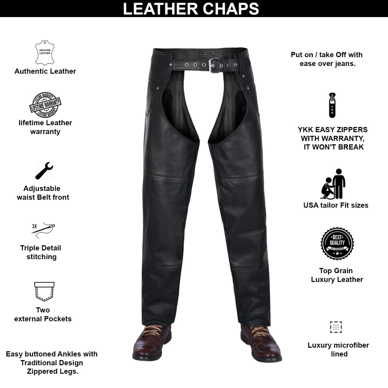 Men's Classic Brown Leather Biker Trousers – Mens Leather Jackets, Women Motorcycle  Jacket, Pant, Leather Gloves