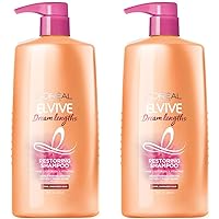 L'Oreal Paris Elvive Dream Lengths Restoring Shampoo With Fine Castor Oil and Vitamins B3 and B5 for Long, Damaged Hair, Visibly Repairs Damage Without Weighdown With System, 28 Fl Ounce (Pack of 2)