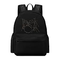 Drums Cool Travel Backpack for Men Women Lightweight Computer Laptop Bag Shoulder Bag Daypack