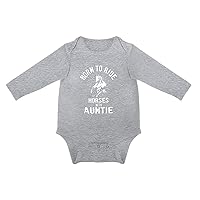 Baby Born to Ride Horses with Auntie Long Sleeves Romper Jumpsuits for Boy And Girl
