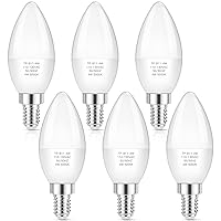 MAXvolador E12 LED Candelabra Light Bulbs 40W Equivalent, Daylight White 5000K 4W Chandelier Bulbs, 400 LM Candle Bulb Base, Non-Dimmable, Pack of 6
