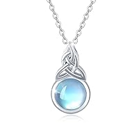 Moonstone Necklace, 925 Sterling Silver Rainbow Moonstone Pendant Chain, Moonstone Jewellery For Children, Girls