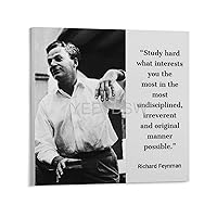 BOCSADVC Inspiring Quotes Art Poster by Famous Physicist Richard Feynman (1) Canvas Poster Bedroom Decor Office Room Decor Gift Unframe-style 16x16inch(40x40cm)
