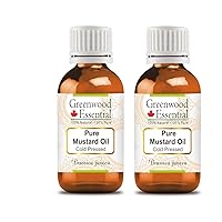 Pure Mustard Oil (Brassica juncea) 100% Natural Therapeutic Grade Cold Pressed for Personal Care (Pack of Two)100ml X 2 (6.76 oz)