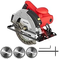 KREBS Circular Saw 4500 RPM Hand-Held Cord Circular Saw, 11 Amp with 7-1/4  Inch Blade, Adjustable Cutting Depth (1-3/4 to 2-1/2) for Wood and Logs