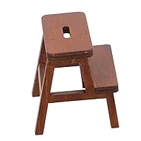 ERINGOGO Furniture Kits Wooden Miniature Chair Household Ornaments Accessories Decorate Doll House Double Layer Stool Mini Adornment Mini Furniture Models Living Room Accessories