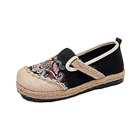 Women and Ladies Embroidery Espadrilles Shoe Casual Traveling Shoes Canvas Sneaker