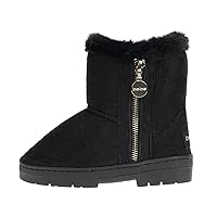 bebe Girl's Winter Boots Cozy Ankle Kids Boots - Kids' Fuzzy Boots Warm Boots For Girls, Winter Shoes for Kids (Toddler/Little Kid/Big Kid)