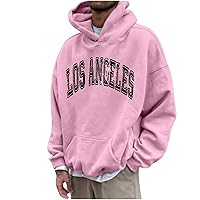 Mens Letter Print Pullover Hoodies Hipster Hooded Sweatshirt Los Angeles Graphic Hoodie Workout Sweater Hoody Tops