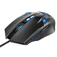 TECKNET Wired Gaming Mouse, Programmable Optical Computer Mice with Premium 7000DPI Sensor, 8 Programmable Buttons, 8 Breathing Light, Ergonomic Design, RGB Light, Support PC Laptop Desk