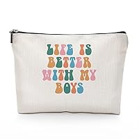 Boy Mom Cosmetic Bag Funny Mom Gifts Makeup Bag Cute Mom Gifts from Son Travel Toiletry Bag Birthday Gifts for Boy Mom Mama Mommy Wife Women Her Friends Bestie BFF Mothers Day