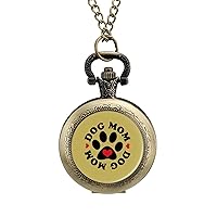 Dog Mom Vintage Pocket Watches with Chain for Men Fathers Day Xmas Present Daily Use