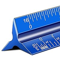 Architectural Scale Ruler, 12'' Imperial Architect Scale, Aluminum Engineer Scale Ruler, Scale Ruler for Blueprints, Metal Scale Ruler, Architecture Ruler, Triangle Drafting Ruler, Architect Ruler
