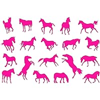 Pack of 19 Various Horse Silhouette Stickers - Phone Stickers - Horse Gifts for Girls - Scrapbook Accessories - Laptop Stickers - Cute Stickers - Nursery Decor - Laptop Sticker (Extra-Small, Pink)
